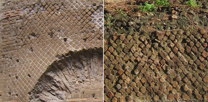 Mud and burnt Roman bricks from Romula