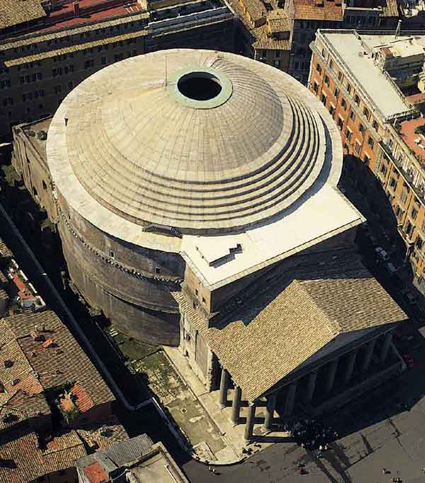 The Roman Pantheon, made of concrete