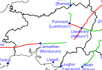 Roman roads of Sir GaerfyrddinCarmarthanshire - Sir Gaerfyrddin