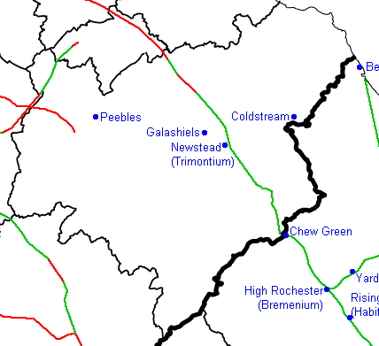 Roman roads of Scottish Borders