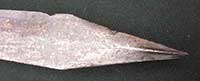 Original Pompeii Gladius detail 															showing blade tip from the 