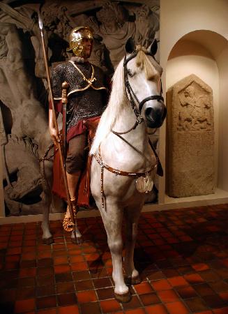 Museum display of a Knight and horse