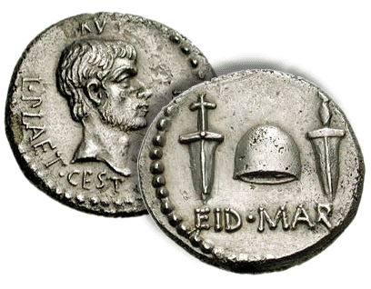 Roman "Ides of March" coins from the Hunterian Museum